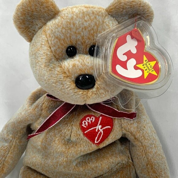 TY Beanie Babies 1999 Signature Bear Light Brown Plush Teddy Bear 8" With Tags - Picture 5 of 8